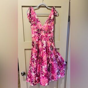 LoveShackFancy Dress Pink Floral Bloom Metallic Sz 2